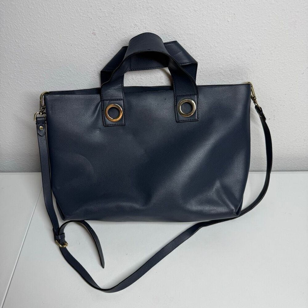 Rare Zara Shoulder Crossbody Navy Faux Leather Bag See Description